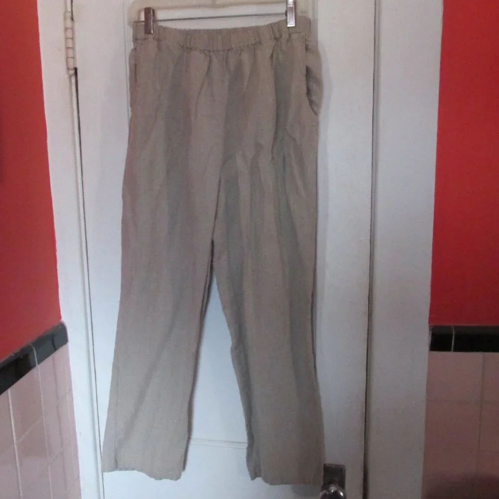 Flax by Jeanne Engelhart Linen Pull On Pants - Picture 1 of 3